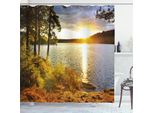 Abakuhaus Tenda Da Doccia Con Paesaggio, Tramonto Nella Foresta Sul Lago Dei Due Fiumi Algonquin Park Ontario Canada, 175 X 180 Cm, Multicolore