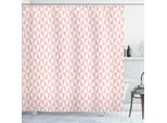 Abakuhaus Tenda Da Doccia Rosa Pallido, Triangoli Bicolori Colori Pastello Motivi Geometrici Motivo Ripetuto, 175 X 180 Cm, Bianco Cipria