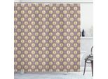Abakuhaus Tenda Da Doccia Anker, Motivo Marittimo Con Cerchi, Stelle, Barche A Vela, Illustrazioni A Tema, 175 X 180 Cm, Malva, Sabbia, Marrone, Corallo