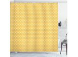 Abakuhaus Tenda Da Doccia Gialla E Bianca, Motivo Ornamentale Monocromatico, Fiori Di Tarassaco Astratti, Colori Shabby, 175 X 180 Cm, Marigold White