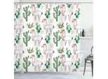 Abakuhaus Tenda Da Doccia Cactus, Motivo Cactus Del Caldo Deserto Meridionale Con Stampa Colorata Moderna Con Cammelli, 175 X 220 Cm, Multicolore