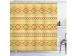 Abakuhaus Tenda Da Doccia Gialla E Bianca, Ispirazioni Tribali Triangoli Geometrici Senza Tempo, 175 X 220 Cm, Giallo Blush Brown