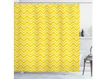 Abakuhaus Tenda Da Doccia Gialla, Motivo A Linee Ripetute Simmetriche Moderne Monocromatiche Astratte A Zig Zag, 175 X 240 Cm, Giallo E Bianco