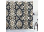 Abakuhaus Tenda Da Doccia In Damasco, Stile Vittoriano Barocco Classico Con Motivi Floreali, 175 X 240 Cm, Grigio Antracite Crema