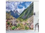 Abakuhaus Tenda Da Doccia Paesaggistica, Vista Naturale Montagna Rabarbaro Siberia Orientale Paesaggio Panoramico Cielo Nuvoloso, 175 X 240 Cm, Multicolore