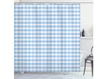Abakuhaus Tenda Da Doccia A Quadri, Piccoli Quadrati E Strisce In Colori Pastello, Motivo A Quadretti Ripetuto, 175 X 200 Cm, Azzurro Pallido E Bianco