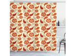 Abakuhaus Tenda Da Doccia Arancione, Papaveri In Stile Retrò Foglie Motivo Artistico Paisley, 175 X 240 Cm, Arancione Rosso Pesca