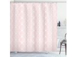 Abakuhaus Tenda Da Doccia Rosa E Bianca, Motivo Femminile Vittoriano Con Cuori E Fiori Ricci, 175 X 240 Cm, Bianco Cipria