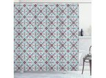 Abakuhaus Tenda Da Doccia Vintage, Motivo Floreale Etnico Antico, Motivo Tradizionale Ripetitivo, 175 X 240 Cm, Blu Pallido, Rosso, Verde