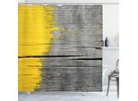 Abakuhaus Tenda Da Doccia Gialla, Vecchia Tavola Di Legno Con Effetto Spazzolato Giallo, Motivo Rustico, 175 X 240 Cm, Giallo Grigio