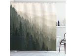 Abakuhaus Tenda Da Doccia Wald, Parti Settentrionali Del Mondo Con Conifere Della Foresta Scandinava, 175 X 240 Cm, Verde Scuro Crema Tan