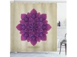 Abakuhaus Tenda Da Doccia Lotus, Mandala Etnico Stilizzato In Stile Geometrico Digitale Con Vivaci Motivi Artistici, 175 X 240 Cm, Colori Guscio D'uovo E Fucsia