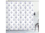 Abakuhaus Tenda Da Doccia Con Ancore, Acquerello Motivi Di Ancore Abbozzati Motivo Nautico Monocromatico Ripetitivo, 175 X 240 Cm, Viola, Blu E Bianco