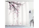 Abakuhaus Tenda Da Doccia Naturale, Fiori Di Ciliegio Petali Cadenti Primavera Parco Stampa Illustrazione Semplice, 175 X 200 Cm, Rosa Nero