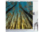 Abakuhaus Tenda Da Doccia Bosco, Paesaggio Con Alberi E Cielo All'alba, Foto, 175 X 200 Cm, Giallo Blu Nero