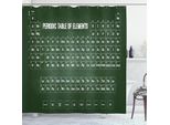 Abakuhaus Tenda Da Doccia Con Tavola Periodica, Elementi Ispirati Alla Chimica E Alle Scienze, Arte Didattica Per La Classe, 175 X 200 Cm, Verde Scuro E Bianco