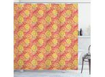 Abakuhaus Tenda Da Doccia Rosa Pallido, Romantica Con Motivo Ripetuto Primaverile A Tema Peonie E San Valentino, 175 X 200 Cm, Rosa Corallo Giallo