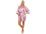 Vestaglia Da Donna A Kimono Corto In Raso; Heide Xxl