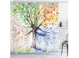 Abakuhaus Tenda Da Doccia Con Motivo Alberi, Quattro Stagioni, Motivo Artistico Con Foglie Colorate In Fiore, 175 X 220 Cm, Multicolore