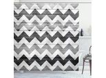 Abakuhaus Tenda Da Doccia Angolare, Motivo A Linee Zigzag In Stile Rustico Con Stampa Digitale Di Alta Qualità, 175 X 180 Cm, Grigio Chiaro Bianco Grigio