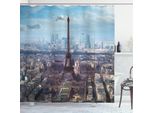 Abakuhaus Tenda Da Doccia Torre Eiffel, Vista A Volo D'uccello Del Boulevard Della Torre Eiffel, Parco Cittadino, Grattacieli, Stampa, 175 X 240 Cm, Azzurro Marrone