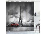 Abakuhaus Tenda Da Doccia Torre Eiffel, Immagine Artistica Della Torre Eiffel Parigi Francia Stampa Vintage Strade, 175 X 180 Cm, Nero Grigio Rosso