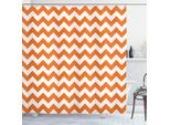 Abakuhaus Tenda Da Doccia Angolare, Colore Zucca Di Halloween, Motivo A Zig Zag, Festività Tradizionali, Stagione Autunnale, 175 X 180 Cm, Arancione E Bianco
