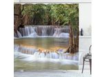 Abakuhaus Tenda Da Doccia Rainforest, Cascate Della Foresta Pluviale, Viaggio Estivo In Paesi Esotici, Kanchanaburi, Thailandia, 175 X 220 Cm, Verde, Marrone, Grigio