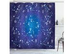 Abakuhaus Tenda Da Doccia Astrologia, Costellazioni E Pianeti Collezione Originale Coordinate Celesti, 175 X 180 Cm, Blu Scuro