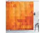 Abakuhaus Tenda Da Doccia Arancione, Forme E Motivi A Mosaico Triangolari Con Stampa Effetto Pixel Digitale Astratto, 175 X 180 Cm, Arancione Bruciato