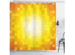 Abakuhaus Tenda Da Doccia Gialla, Mosaico Retrò Forme E Motivi Quadrati Pixel Raggi Design Grafico Moderno, 175 X 200 Cm, Giallo Arancione