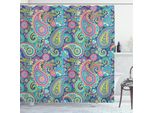 Abakuhaus Tenda Da Doccia Paisley, Elementi Tradizionali A Forma Di Foglia Paisley Con Motivo Orientale Nel Disegno Del Tessuto, 175 X 180 Cm, Multicolore