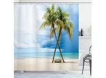 Abakuhaus Tenda Da Doccia Hawaiana, Cielo Nuvoloso, Barca, Palma Marina, Sabbia, Spiaggia, Thailandia, Vista Sul Mare, Stampa, 175 X 200 Cm, Verde Blu