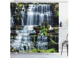 Abakuhaus Tenda Da Doccia Rainforest, Cascata Nel Mezzo Della Giungla Tropicale, Paesaggio Naturale, 175 X 240 Cm, Verde Bianco