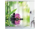 Tenda Da Doccia Abakuhaus Spa, Orchidee E Rocce Nell'acqua Sorgiva Ricca Di Minerali Spiritual Deep Treatment, 175 X 240 Cm, Verde Rosa