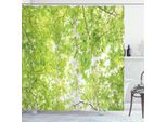 Abakuhaus Tenda Da Doccia Con Foglie, Foglie Ramificate Di Un Albero, Vista Epica Dell'immagine Botanica Della Crescita Di Base, 175 X 180 Cm, Verde