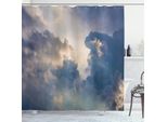 Abakuhaus Tenda Da Doccia Con Nuvole, Majestic Rain Storm Nuvole Nel Cielo Alto Sopra Il Suolo Paesaggio Ambientale, 175 X 180 Cm, Blu Bianco