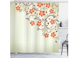 Abakuhaus Tenda Da Doccia Con Coccinelle, Cornice Floreale Con Piccole Coccinelle E Motivo Primaverile A Spirale, 175 X 240 Cm, Verde Pallido E Rosso