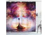 Abakuhaus Tenda Da Doccia Psichedelica, Retro Psichedelico Mistico Con Sovrapposizione Digitale E Immagine Con Effetto Fiamme Ardenti, 175 X 240 Cm, Multicolore