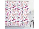 Abakuhaus Tenda Da Doccia Con Motivo Piumato, Mix Di Motivi Piumati In Colori Romantici Di Ispirazione Femminile Outer Wing Covert Theme, 175 X 180 Cm, Rosa Lilla