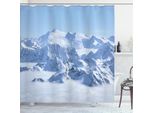 Abakuhaus Tenda Da Doccia Berg, Cime Innevate Delle Alpi Sopra Il Paesaggio Nuvoloso Nella Natura Selvaggia Invernale, 175 X 240 Cm, Bianco Blu