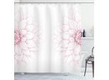 Abakuhaus Tenda Da Doccia Con Motivo Di Fiori Di Dalia, Disegno Semplificato Di Margherite E Girasoli Rigogliosi Con Grande Stampa A Petali, 175 X 240 Cm, Bianco Rosa