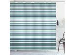 Abakuhaus Tenda Da Doccia A Righe, Illustrazione Astratta Con Motivi Geometrici Stretti E Righe Orizzontali, 175 X 180 Cm, Blu Verde Acqua