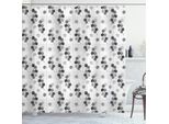 Abakuhaus Tenda Da Doccia Grigia, Artigiani Hanno Creato Foglie E Rami Con Linee Fugaci Su Sfondo Stampato, 175 X 220 Cm, Grigio Antracite
