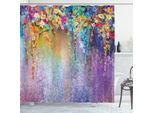Abakuhaus Tenda Da Doccia Con Motivi Floreali, Riassunto Erbe Medicinali Medicina Alternativa Fiori Edera Florets Arbusti Design, 175 X 220 Cm, Multicolore