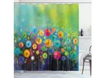 Abakuhaus Tenda Da Doccia Con Motivi Floreali, Denti Di Leone In Giardino Con Pennellate Watercolored Abstract Landscape Art, 175 X 180 Cm, Multicolore