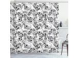 Abakuhaus Giorno Dei Morti Tenda Da Doccia, Festa Festiva Messicana Spagnola Sketch Dead Skulls Artwork Print, 175 X 200 Cm, Bianco E Nero