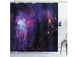 Abakuhaus Tenda Da Doccia Galaxis, Corpi Celesti Pianeti Lontani Notte Stellata Nebulosa Nuvole Tema Celeste, 175 X 180 Cm, Nero Viola Blu