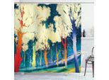Abakuhaus Tenda Da Doccia Fantasia, Foresta Immaginaria Con Immagine Tridimensionale Vibrante E Colorata Di Alberi Stereoscopici, 175 X 220 Cm, Multicolore