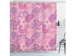 Abakuhaus Tenda Da Doccia Color Malva, Motivo Rosa Antico Decorazione Floreale Stampa Decorativa Astratta Boema, 175 X 200 Cm, Rosa Secca Rosa
